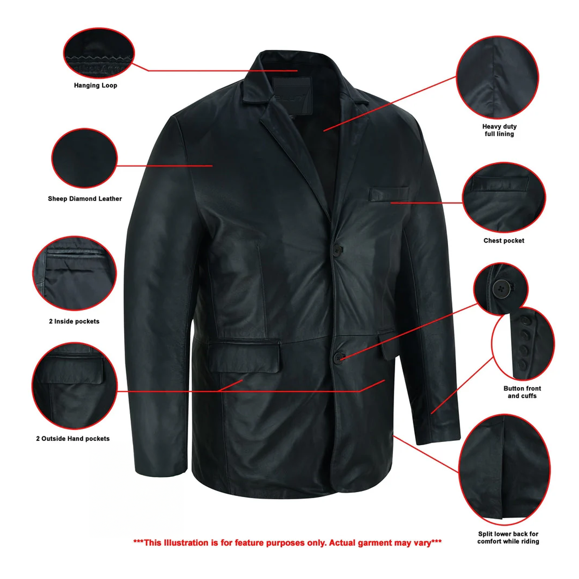 Glider Men’s Leather Blazer