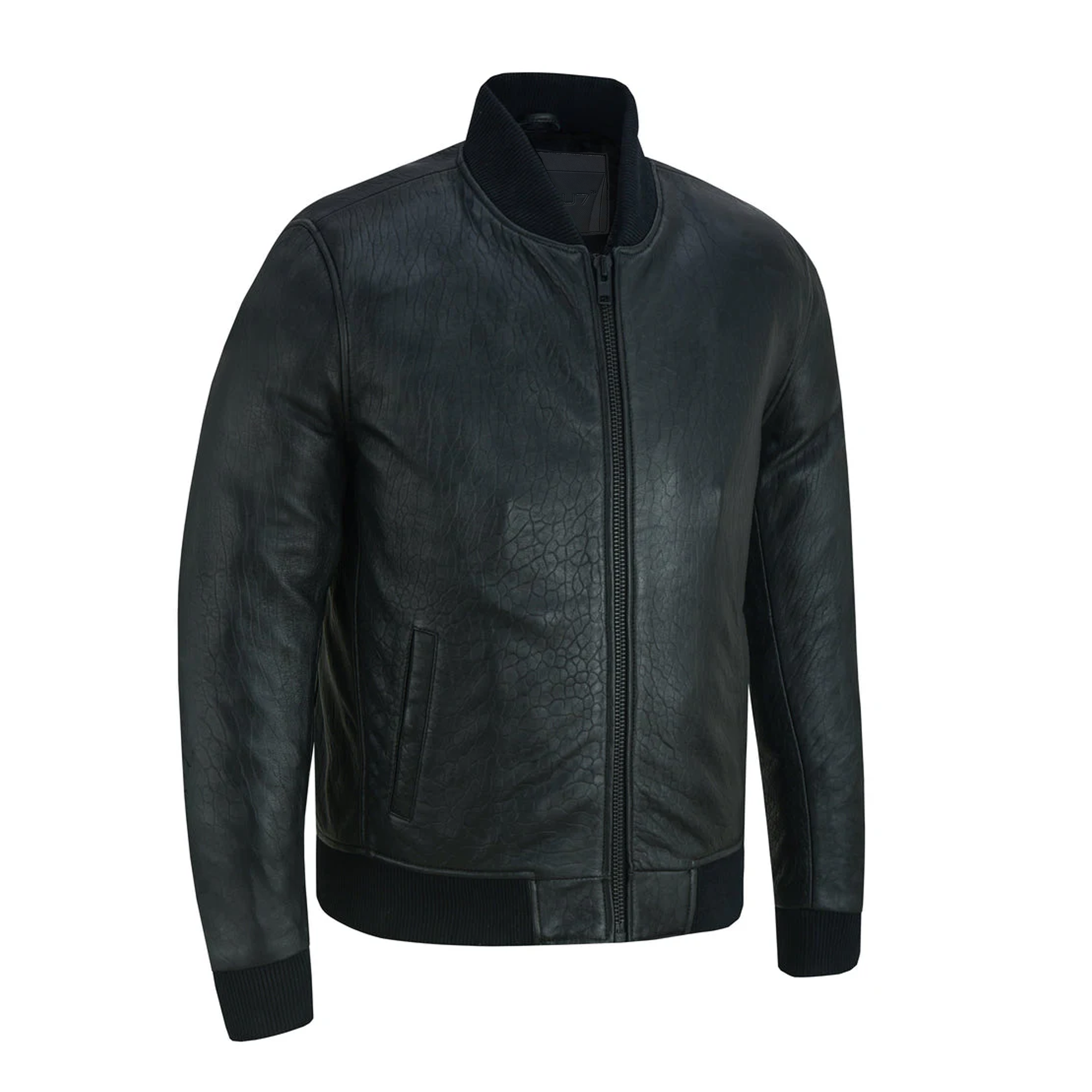 Aerie Men's Leather Bomber Jacket