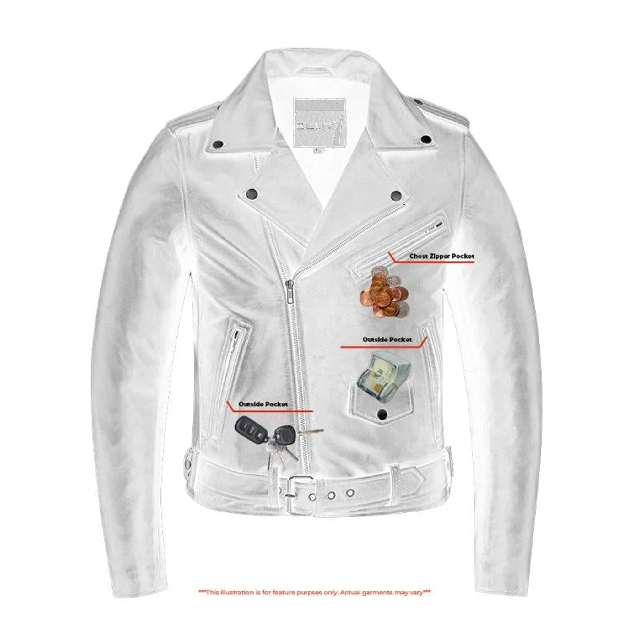 Beltide Women’s Navy Blue Leather Jacket