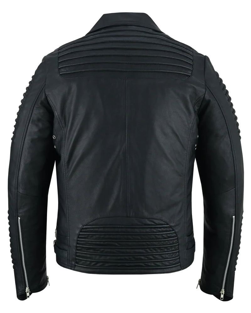 Midnight Striker - Men's Leather Fashion Jacket-Mens Leather Motorcycle Jackets-Daniel Smart Mfg - Retail