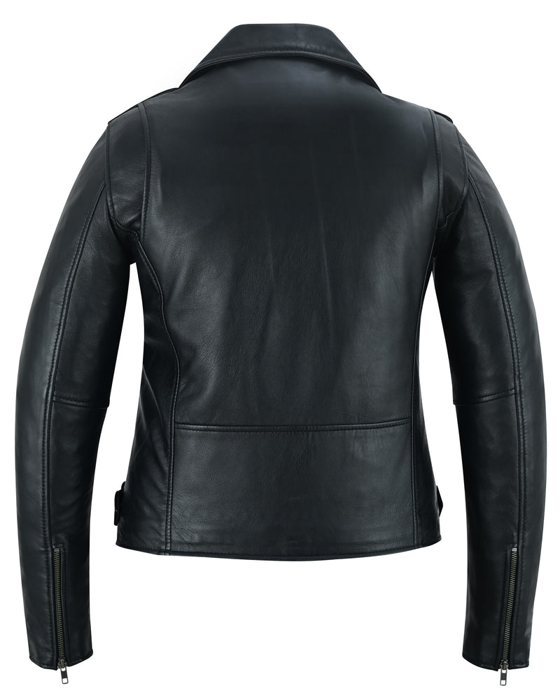 Night Shine Women's Black Fashion Leather Jacket-Womens Leather Motorcycle Jackets-Daniel Smart Mfg - Retail