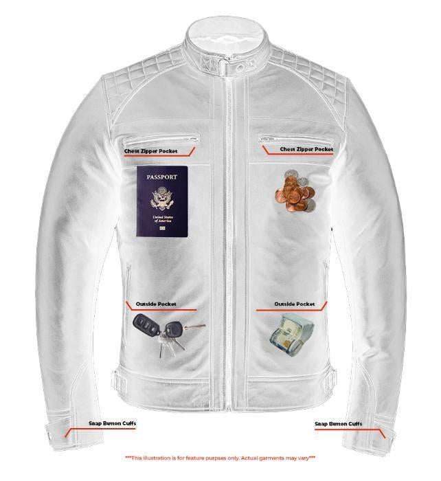 Sable - Men's faux Leather Jacket-Mens Leather Motorcycle Jackets-Daniel Smart Mfg - Retail