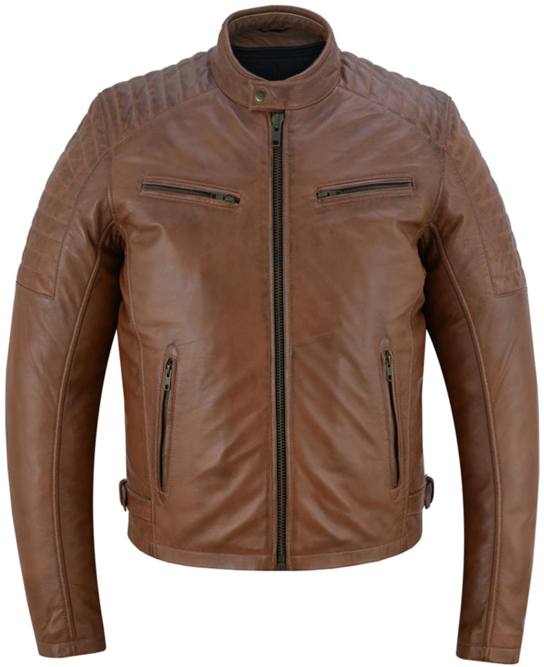Stewart - Men's Leather Fashion Jacket-Mens Leather Motorcycle Jackets-Daniel Smart Mfg - Retail